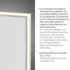 Panneau de plafond avec chauffage IR LeuchtenDirekt BEROA LED Blanc, 1 lumière, Télécommandes