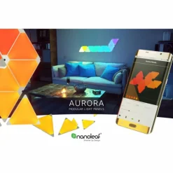 Panneau mural Nanoleaf - Pack de 3 LED Blanc, 1 lumière, Télécommandes, Changeur de couleurs