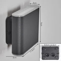 Paranhas Lampe murale d´extérieur, Luminaire de salle de bain, Luminaire Up & Down, Applique murale Anthracite, 1 lumière