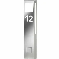 Paulo Numéro de maison lumineux, Eclairage de chemin Luminaires CMD Acier inoxydable, 1 lumière