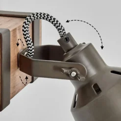 Pehefito Applique murale, Spot mural Gris, Écru, 1 lumière