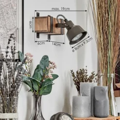 Pehefito Applique murale, Spot mural Gris, Écru, 1 lumière