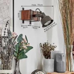 Pehefito Applique murale, Spot mural Brun foncé, 1 lumière