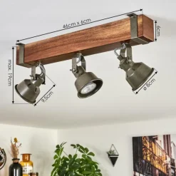 Pehefito Plafonnier Brun foncé, Gris, Vert, 3 lumières