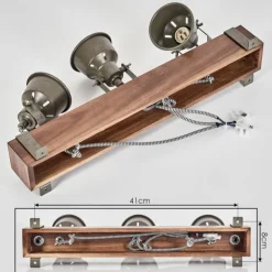 Pehefito Plafonnier Brun foncé, Gris, Vert, 3 lumières