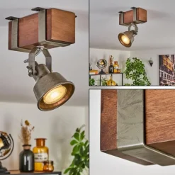 Pehefito Plafonnier Brun foncé, Gris, Vert, 1 lumière