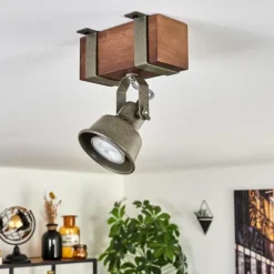 Pehefito Plafonnier Brun foncé, Gris, Vert, 1 lumière