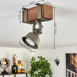 Pehefito Plafonnier Brun foncé, Gris, Vert, 1 lumière