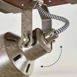 Pehefito Plafonnier Brun foncé, Gris, Vert, 1 lumière