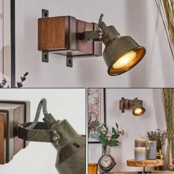 Pehefito Plafonnier Brun foncé, Gris, Vert, 1 lumière