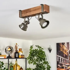 Pehefito Plafonnier Brun foncé, Gris, Vert, 2 lumières