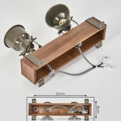 Pehefito Plafonnier Brun foncé, Gris, Vert, 2 lumières