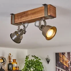 Pehefito Plafonnier Brun foncé, Gris, Vert, 2 lumières