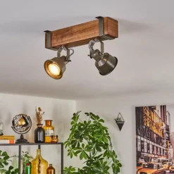 Pehefito Plafonnier Brun foncé, Gris, Vert, 2 lumières