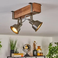 Pehefito Plafonnier Brun foncé, Gris, Vert, 2 lumières