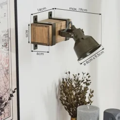 Pehefito Plafonnier Gris, Vert, Écru, 1 lumière