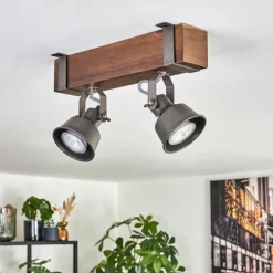 Pehefito Plafonnier, Spot de plafond Brun foncé, Gris, 2 lumières