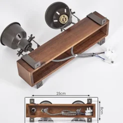 Pehefito Plafonnier, Spot de plafond Brun foncé, Gris, 2 lumières