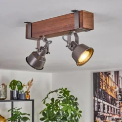 Pehefito Plafonnier, Spot de plafond Brun foncé, Gris, 2 lumières