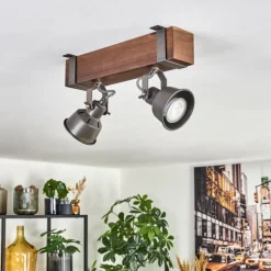 Pehefito Plafonnier, Spot de plafond Brun foncé, Gris, 2 lumières