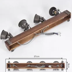 Pehefito Plafonnier, Spot de plafond Brun foncé, Gris, 4 lumières