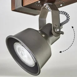 Pehefito Plafonnier, Spot de plafond Brun foncé, Gris, 4 lumières