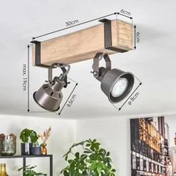 Pehefito Plafonnier, Spot de plafond Gris, Écru, 2 lumières