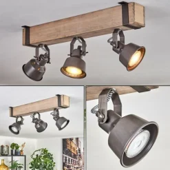 Pehefito Plafonnier, Spot de plafond Gris, Écru, 3 lumières