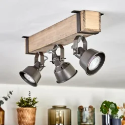 Pehefito Plafonnier, Spot de plafond Gris, Écru, 3 lumières