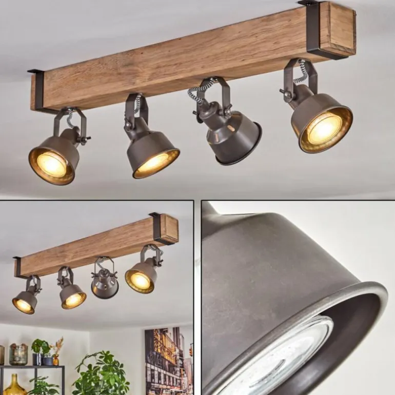 Pehefito Plafonnier, Spot de plafond Gris, Écru, 4 lumières