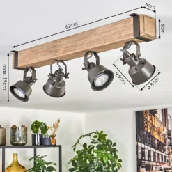 Pehefito Plafonnier, Spot de plafond Gris, Écru, 4 lumières