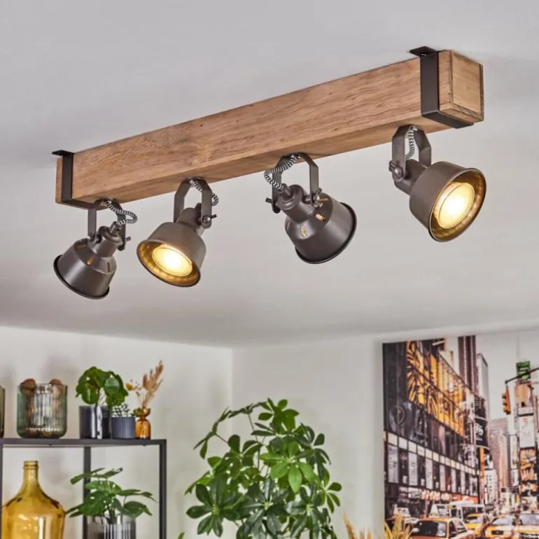 Pehefito Plafonnier, Spot de plafond Gris, Écru, 4 lumières