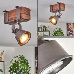 Pehefito Plafonnier, Spot de plafond Brun foncé, Gris, 1 lumière