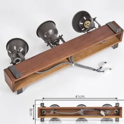 Pehefito Plafonnier, Spot de plafond Brun foncé, Gris, 3 lumières