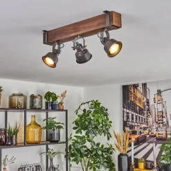 Pehefito Plafonnier, Spot de plafond Brun foncé, Gris, 3 lumières