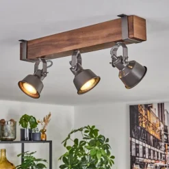 Pehefito Plafonnier, Spot de plafond Brun foncé, Gris, 3 lumières