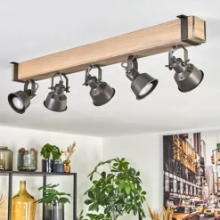 Pehefito Plafonnier, Spot de plafond Gris, Écru, 5 lumières