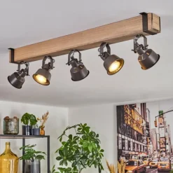 Pehefito Plafonnier, Spot de plafond Gris, Écru, 5 lumières