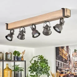 Pehefito Plafonnier, Spot de plafond Gris, Écru, 5 lumières