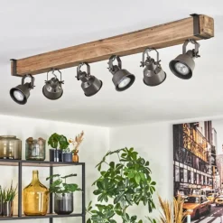 Pehefito Plafonnier, Spot de plafond Brun, Gris, 6 lumières