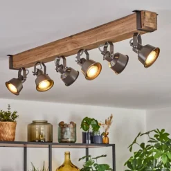 Pehefito Plafonnier, Spot de plafond Brun, Gris, 6 lumières