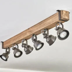 Pehefito Plafonnier, Spot de plafond Brun, Gris, 6 lumières