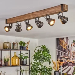 Pehefito Plafonnier, Spot de plafond Brun, Gris, 6 lumières