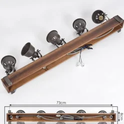 Pehefito Plafonnier, Spot de plafond Brun foncé, Gris, 5 lumières