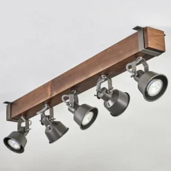 Pehefito Plafonnier, Spot de plafond Brun foncé, Gris, 5 lumières