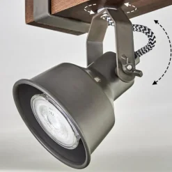 Pehefito Plafonnier, Spot de plafond Brun foncé, Gris, 6 lumières