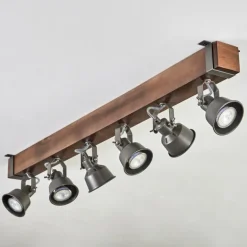 Pehefito Plafonnier, Spot de plafond Brun foncé, Gris, 6 lumières