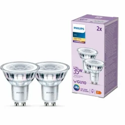 Philips Classic Lot de 2 LED GU10 3,5 watt 2700 kelvin 255 lumen