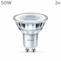 Philips Classic Lot de 2 LED GU10 4,6 watt 2700 kelvin 355 lumen