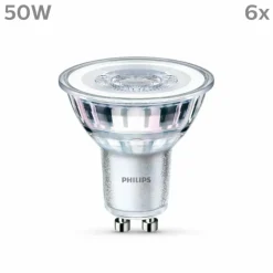 Philips Classic Lot de 6 LED GU10 4,6 watt 4000 kelvin 390 lumen